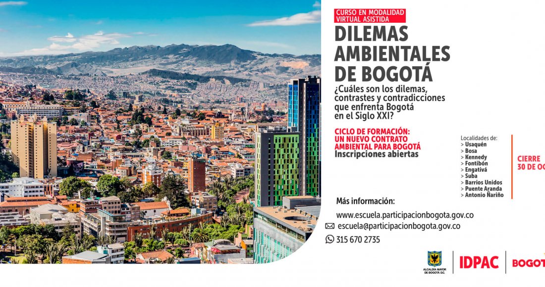  Ampliamos fechas de inscripción para el curso ‘Dilemas Ambientales de Bogotá’