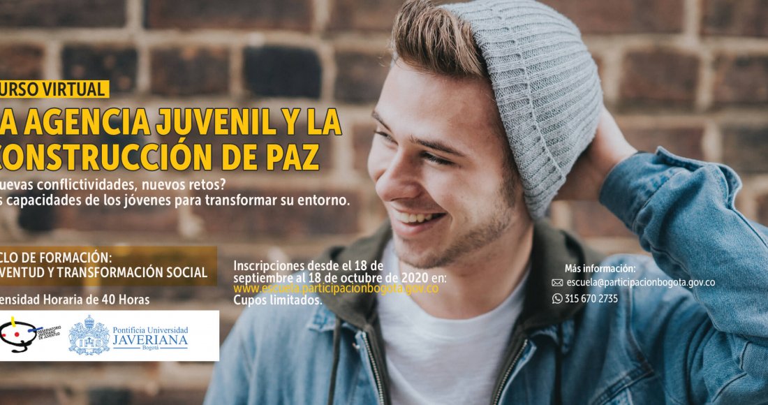 Inscríbete en el Curso virtual: ‘La Agencia Juvenil y la Construcción de Paz’