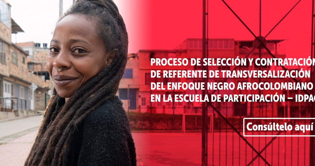 Proceso de selección y contratación de referente de transversalización del enfoque negro afrocolombiano en la Escuela de Participación – IDPAC