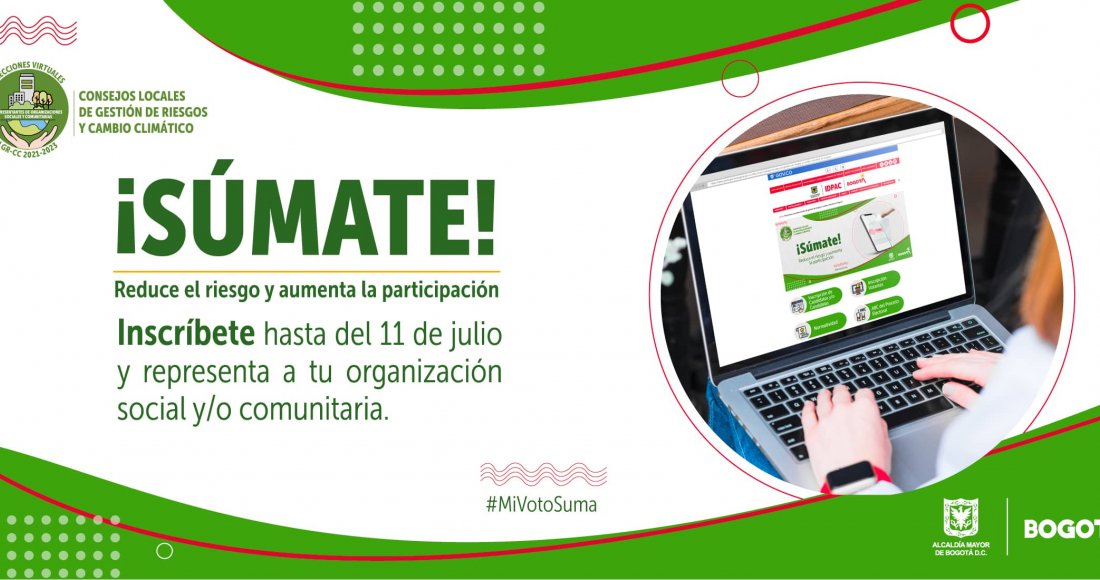 Se amplía calendario electoral para ser Representante ante los Consejos Locales de Gestión de Riesgos y Cambio Climático en Bogotá