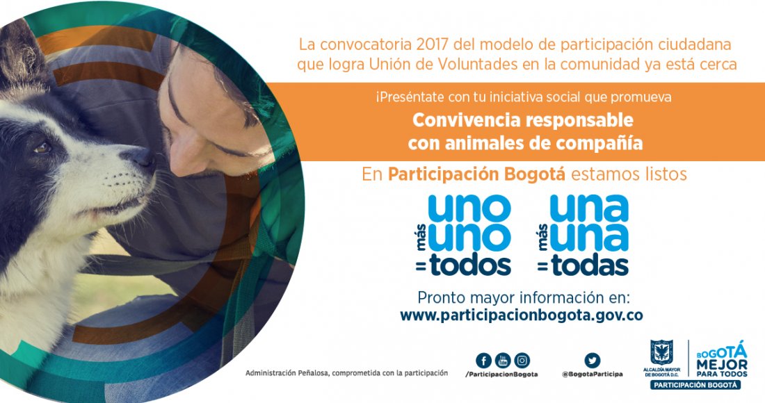 Postula tu iniciativa en el modelo de participación 'un@ más un@=tod@s 2017'