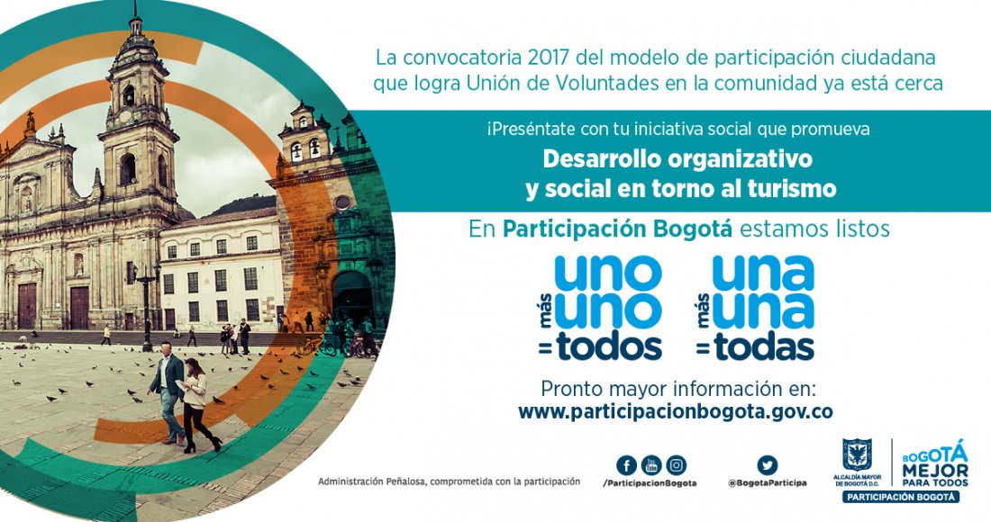 Postula tu iniciativa en el modelo de participación 'un@ más un@=tod@s 2017'