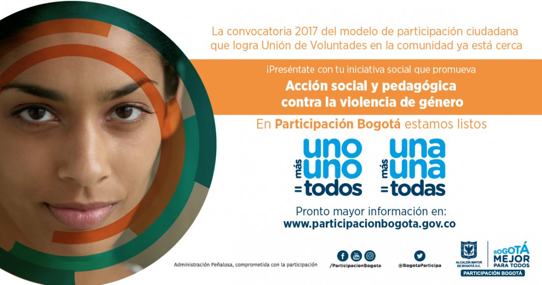 Postula tu iniciativa en el modelo de participación 'un@ más un@=tod@s 2017'