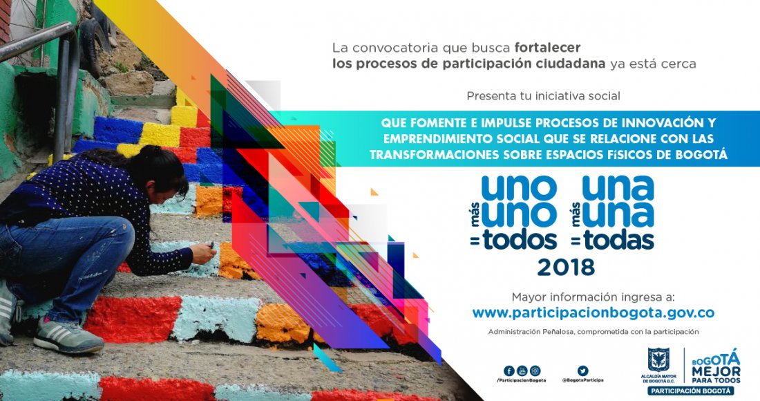 Convocatoria Uno Más Uno=Todos, Una Más Una=Todas Proyectos e Iniciativas de Carácter Social 2018