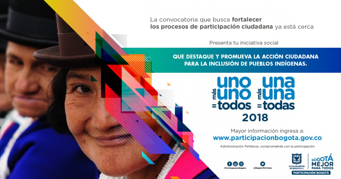 Convocatoria Uno Más Uno=Todos, Una Más Una=Todas Proyectos e Iniciativas de Carácter Social 2018