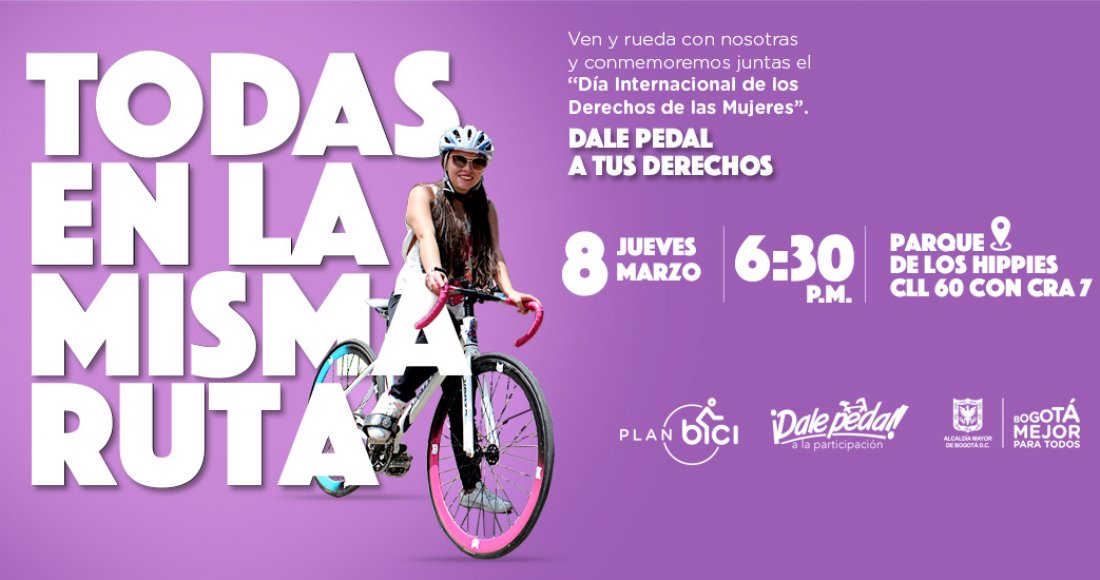 ‘Dale Pedal a tus Derechos’, rodada de biciusuarias este 8 de marzo