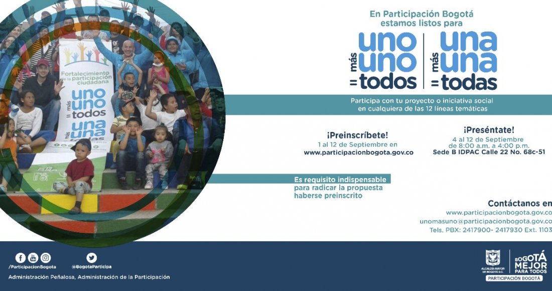 Preinscripción online para proyectos e iniciativas sociales en de la convocatoria Un@ más Un@ = Tod@S