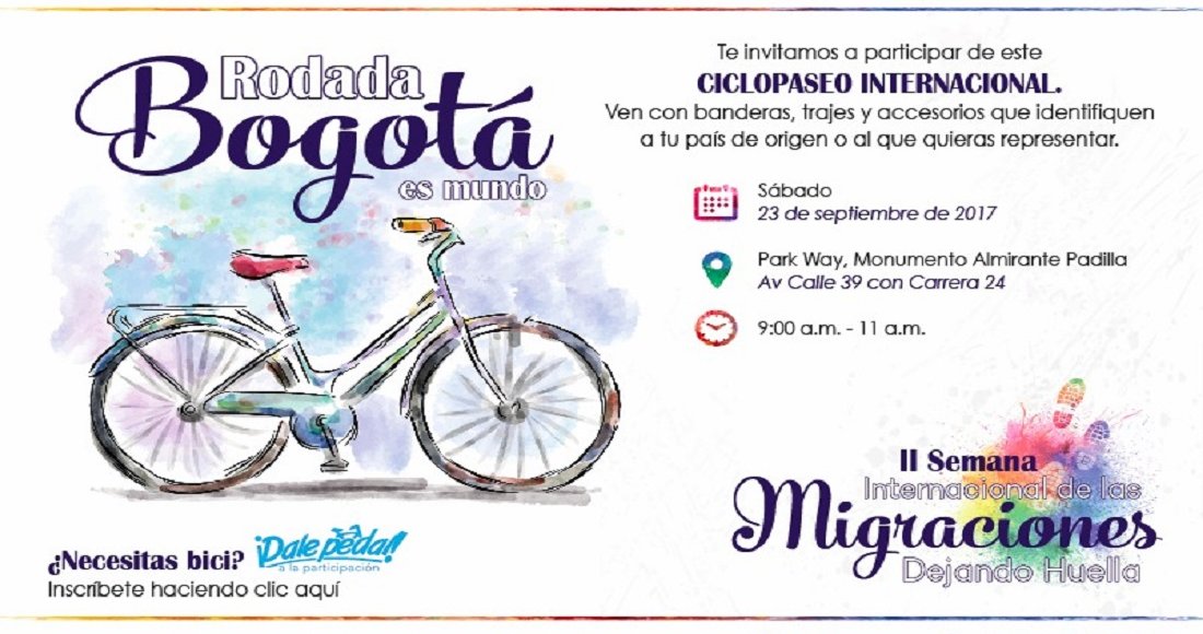 En ‘bici’, Bogotá vivirá una fiesta multicultural, como cierre de la Semana Internacional de las Migraciones