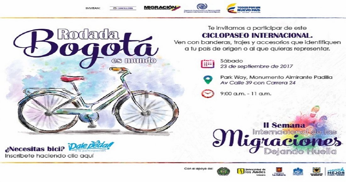 En ‘bici’, Bogotá vivirá una fiesta multicultural, como cierre de la Semana Internacional de las Migraciones