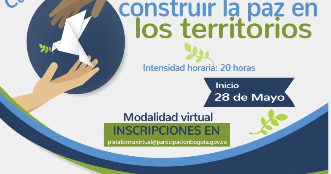 Inscríbete al curso virtual 'Acciones ciudadanas para construir la paz en los territorios'