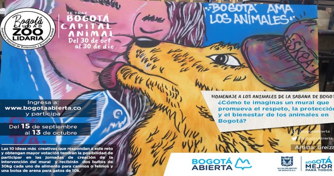 Pintemos un mural que promueva el respeto, protección y bienestar de los animales de Bogotá 