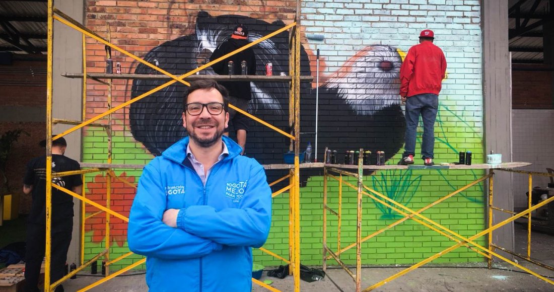 Con un mural, participación Bogotá le rinde homenaje al Oso Andino y a la Tingua