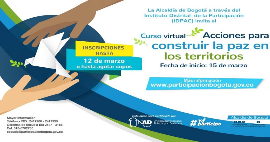 Inscríbase al curso virtual ‘Acciones Ciudadanas para Construir la Paz en los Territorios’