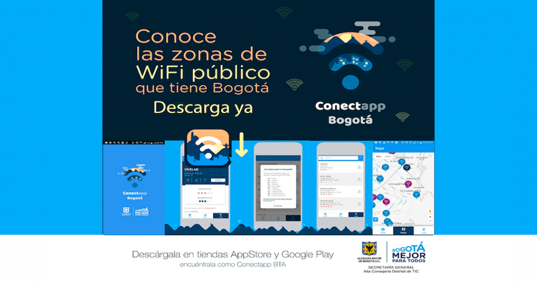 Use menos datos y más wifi gratuito en Bogotá ¡descargue ya Conectapp!