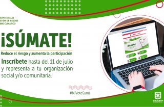 Se amplía calendario electoral para ser Representante ante los Consejos Locales de Gestión de Riesgos y Cambio Climático en Bogotá