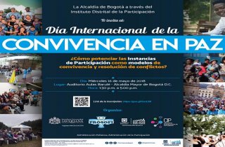 Abiertas inscripciones para la conmemoración  del  ‘Día Internacional de la Convivencia en Paz’