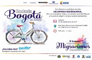 En ‘bici’, Bogotá vivirá una fiesta multicultural, como cierre de la Semana Internacional de las Migraciones