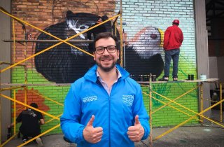 Con un mural, participación Bogotá le rinde homenaje al Oso Andino y a la Tingua