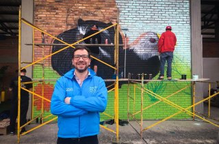 Con un mural, participación Bogotá le rinde homenaje al Oso Andino y a la Tingua